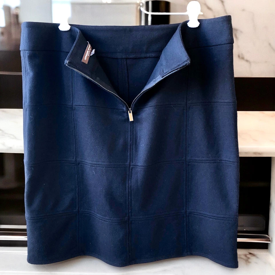 Falda negra Adrienne Vittadini hasta la rodilla patrón general para mujer 14 Foto 3 de 4