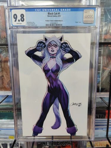 BLACK CAT #1 (2019) - CGC GRADE 9.8 - FRANKIE'S VIRGIN J SCOTT CAMPBELL VARIANT!