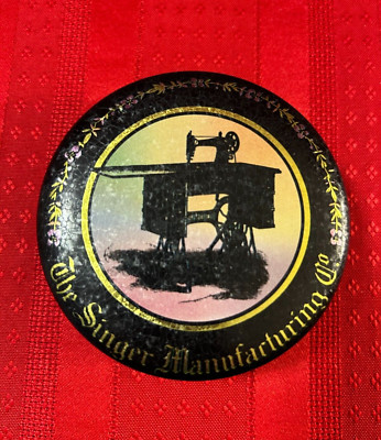 The Singer Manufacturing Bristol Ware Tin~Vintage, 3-1/2'' Diameter, 1'' Depth