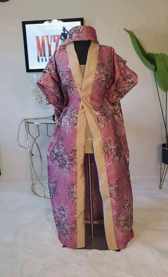 Pink METALLIC Floral Brocade Fabric, Pink Jacquard, Damask Fabric(57 in.) - Image 2 of 2