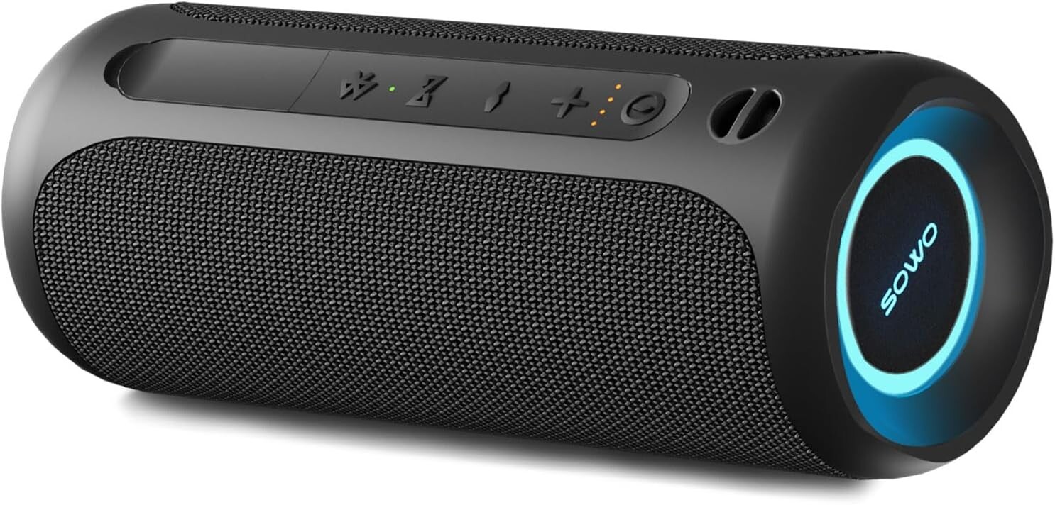 Durable Black IP67 Waterproof Speaker with 360° Sound and 16-Hour Playtime-image