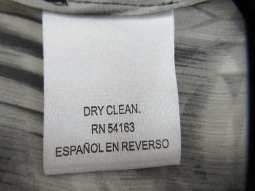 Bar III Gray Sheer Chiffon Sleeveless Blouse Tie Neck Medium Abstract Print - Picture 5 of 5