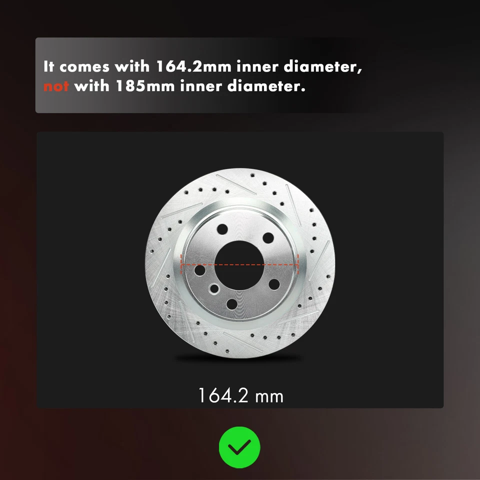 2x Rear Drilled Brake Rotors for BMW 228i xDrive 230i xDrive 320i xDrive 300mm - Image 2 of 4