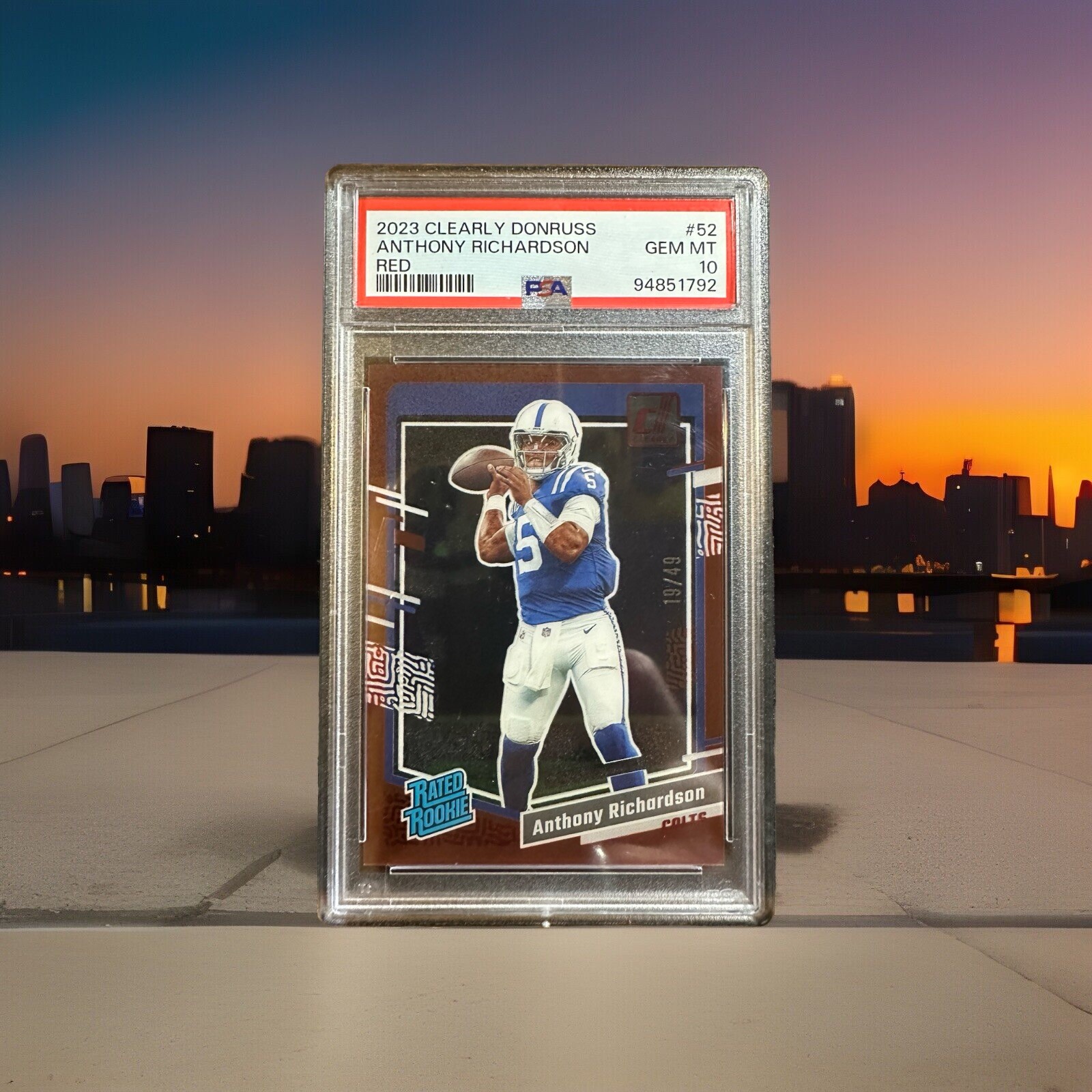 Anthony Richardson RC 2023 Clearly Donruss Red Rookie /49 Colts #52 PSA 10 GEM