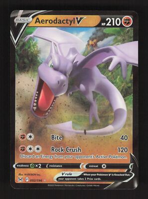 2022 Pokemon Card Aerodactyl V 092/196 Ultra Rare Lost Origin | eBay
