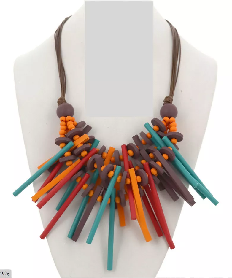 MARNI H M Multi Strand Wood Cord Necklace eBay