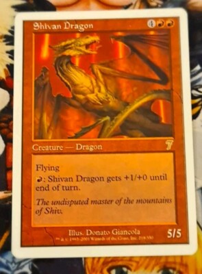 MTG Shivan Dragon   Nm Magic the Gathering 7th Seventh Edition Art 2001 Og