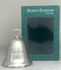 REED  BARTON Annual Silverplate Christmas Bell with BOX 3 inch YOU Pick YEAR 