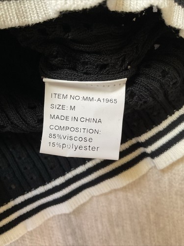 Muy Muy Women’s black Longsleeve Striped Bow Top Size M - Picture 6 of 6
