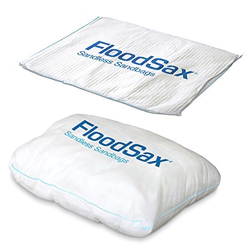 FloodSax Sandless Sandbag, Water Absorbent Flood Barrier, 19"L x 20"W