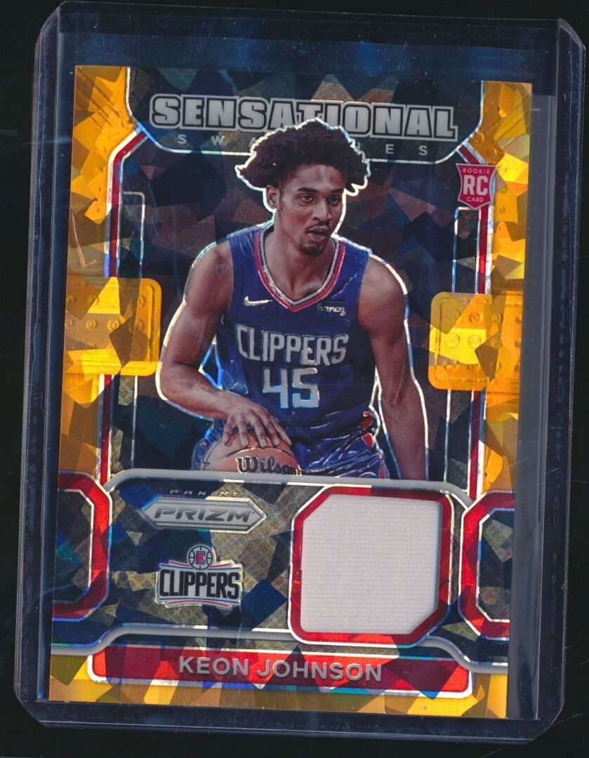 2021-22 PRIZM ORANGE SENSATIONAL ROOKIE #2 JERSEY RELIC KEON