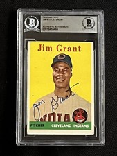 JIM “MUDCAT” GRANT 1958 TOPPS ROOKIE SIGNED AUTOGRAPHED CARD BAS AUTHENTIC