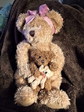 Russ Berrie MARMIE BEAR Plush Mama w/ Baby Bears Trio 14" Stuffed Teddy, has tag