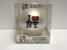 I Love New York Glass Christmas Ornament Kurt S Adler I Love NY HandCrafted NIB