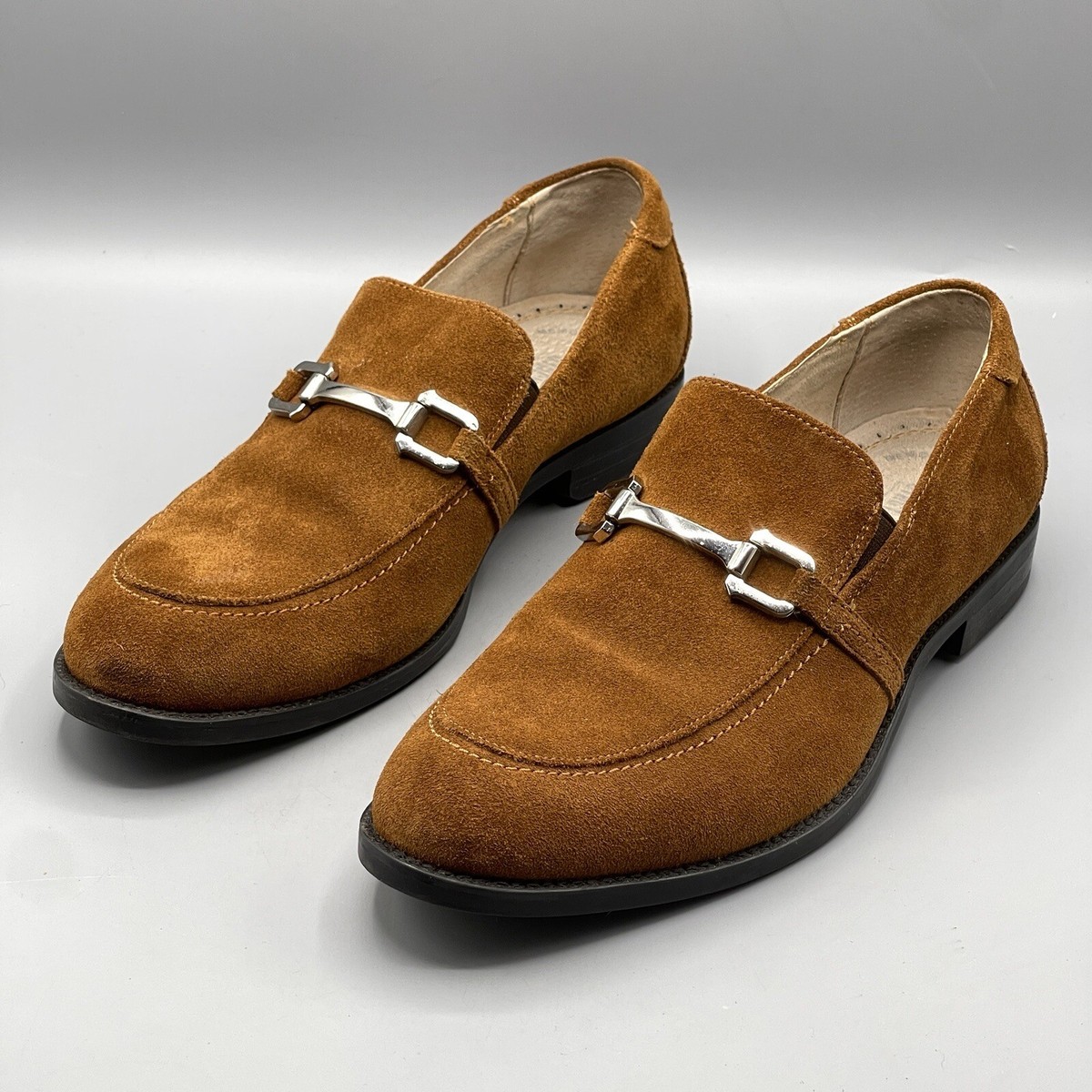 Stacy Adams Men's Shoes Loafers Brown Suede Leather Horsebit