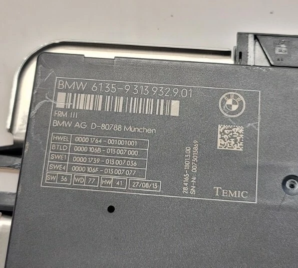BMW F07 535I 550I 2014-16 módulo de control de espacio para pies puerta de enlace 9313932 Foto 3 de 3