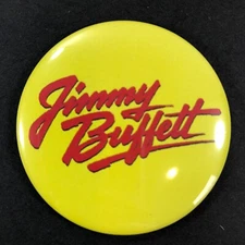 Jimmy Buffet 2.25" Button Pin Margaritaville Cheese Burger Parrot Head Beach