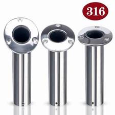2X 15/30/90 Degree Stainless Steel 316 Heavy Duty Flush Mount Fishing Rod Holder