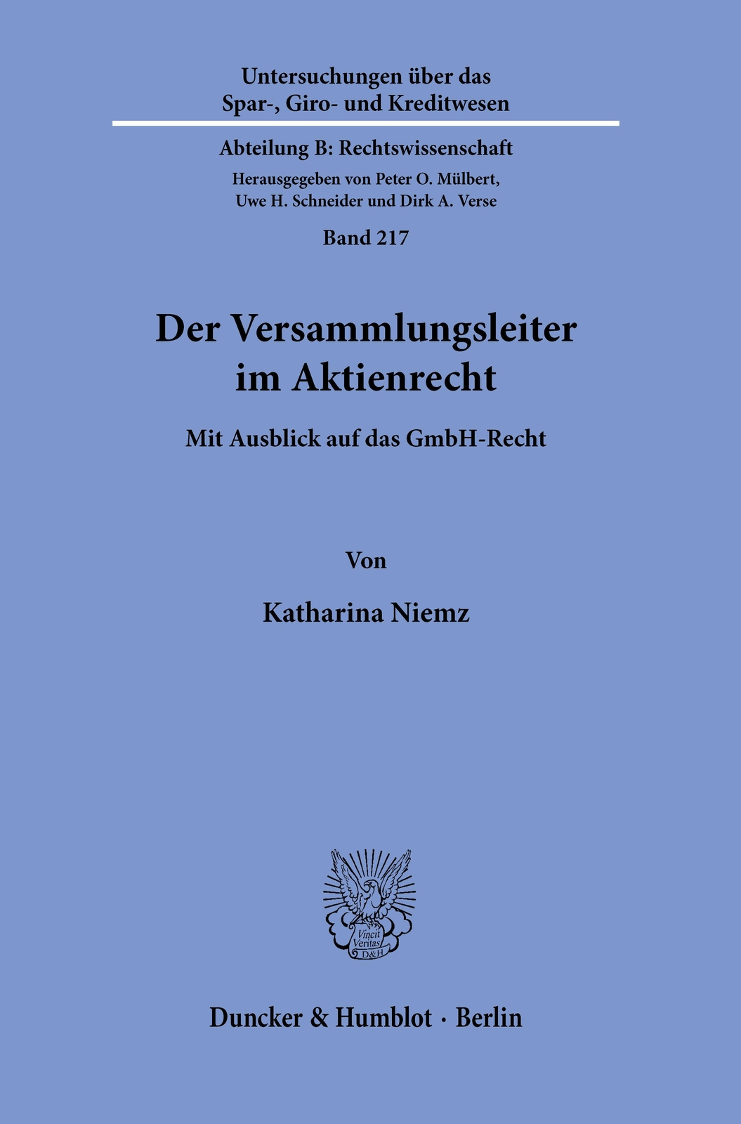 Thumbnail - Der Versammlungsleiter Aktienrecht., Katharina Niemz