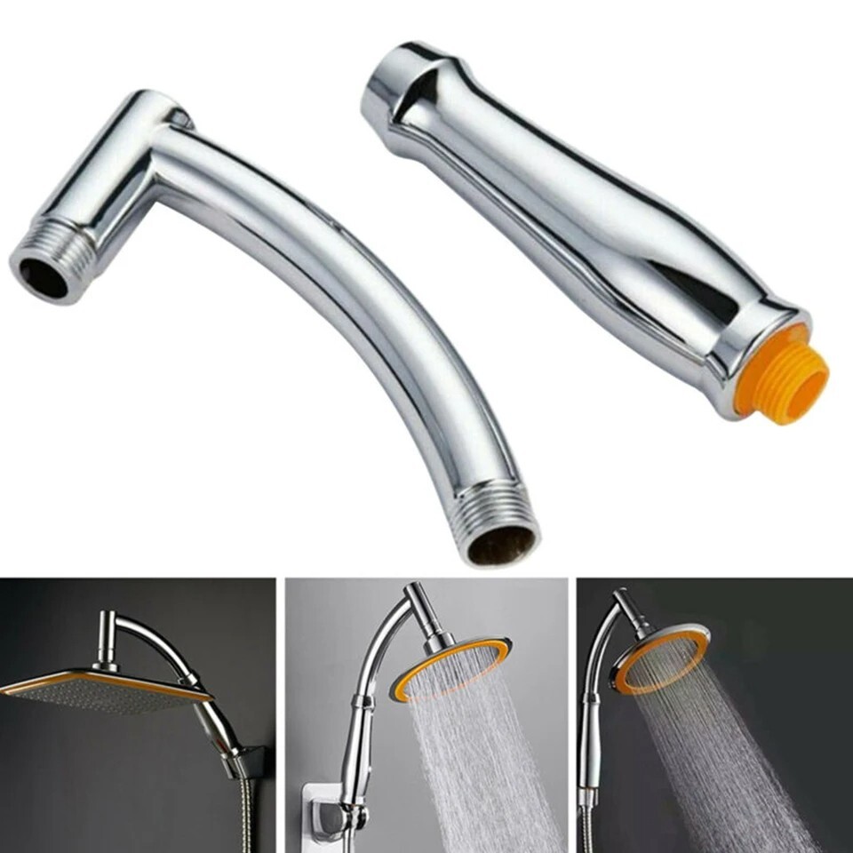 Adjustable Shower Head Extension Arm ABS Plastic Steel Handheld Bath Fixture