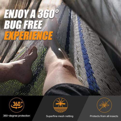 Portable Camping Hammock Bug Net Lightweight Outdoor Mosquito Netting Easy Setup - Picture 2 of 8