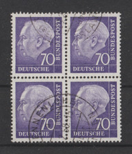 Bund Heuss II, 70Pf, Mi. 263  4er Block sch&ouml;n gestempelt, sauber gez&auml;hnt