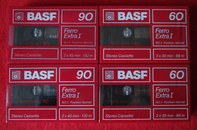 4 x BASF Ferro Extra I ICE I Position Normal 2 x 90 2 x 60 MC Kassetten Neu (19)
