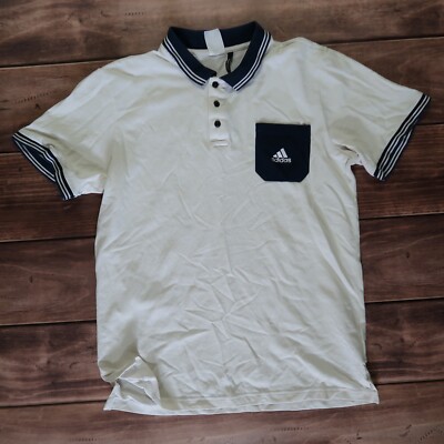 Adidas Classic Polo trash tee Climalite Cotton White Pocket Collar