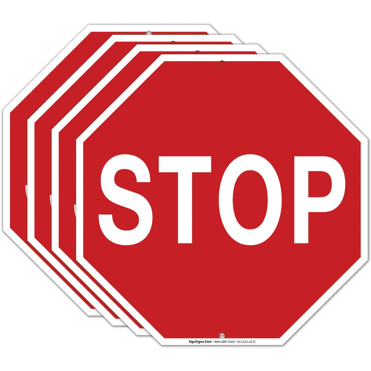 Stop Sign, Street Stop Sign, (4 Pack) 12x12 Aluminum | eBay