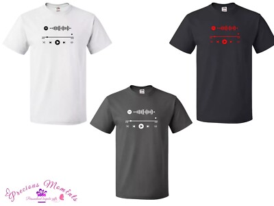 Herren-T-Shirt Audio Musik Player 100 % Baumwolle schöne Playlist Geburtstagsgeschenk DJ
