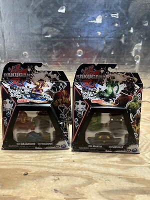 Lot Of 2 BAKUGAN Generation 3 STREET BRAWL Dragonoid/Nillious & Mantid/Bruiser