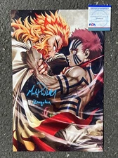 1x RENGOKU VS AKAZA DEMON SLAYER ART PRINT AUTOGRAPHED SIGNED MARK WHITTEN w COA