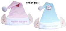 Baby Infant Girls Boys "Santa's Baby Elf" Knit Hat With Ears OSFM Christmas NWT