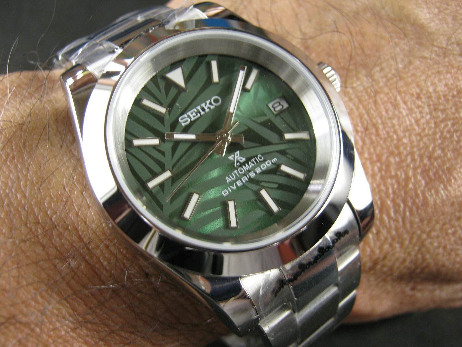 New 39mm SEIKO Automatic Date GreenPalm Dial NH35 Sapphire Water Proof Free  Ship | eBay