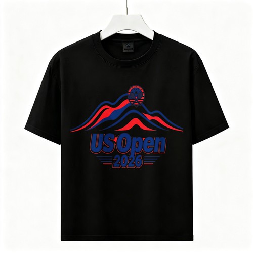 Unisex Cotton US Open 2026 Tennis Tee Retro Mountain Graphic Sports Fan T Shirt