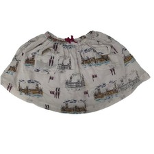 Mini Boden Westminster Print Skirt Girls Size 5-6 London Landmark Cotton