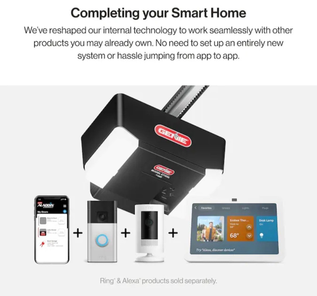 Genie 7155L Belt Drive 1-1/4 HPc Wi-Fi Opener Battery Backup Kit