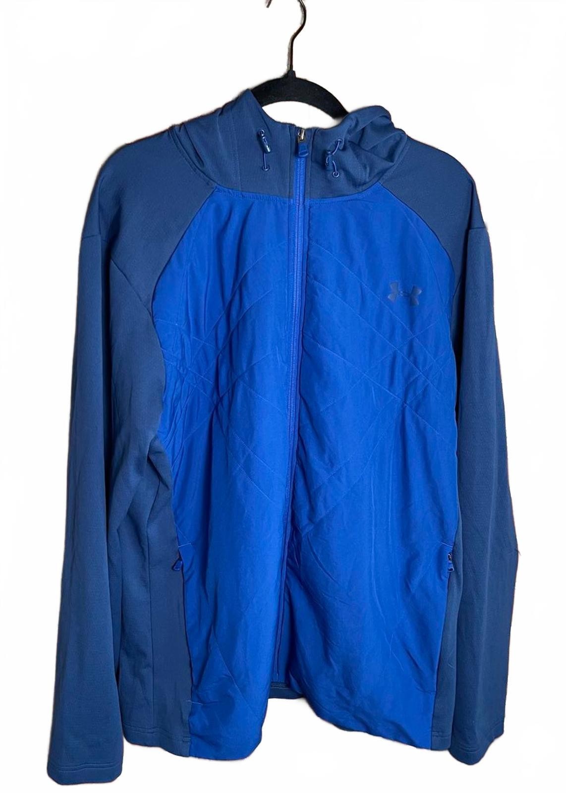 Under Armour Men's Blue and Navy Windbreaker Jacket with Hood XXL