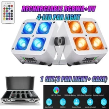 RGBWA UV LED Par Light 16 Million Colors 5200mAh Battery Wireless DMX APP