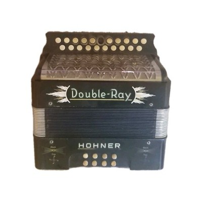 Vintage Hohner Double Ray 2-reihiges Knopfakkordeon Melodeon, zum Restaurieren