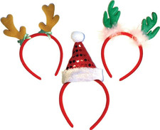 3 PCS Headbands for Christmas - Women - Reindeer Antler  Santa Hat Headband Hat