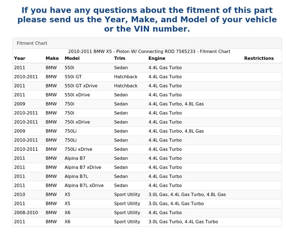 BMW X5 2010-2011 - Pistón con varilla de conexión 7565233 Foto 4 de 4