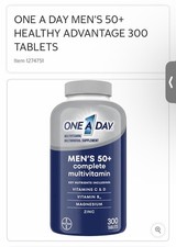 One A Day Men's 50 Healthy Advantage Multivitamin, 300 Tablets Exp 04/2027
