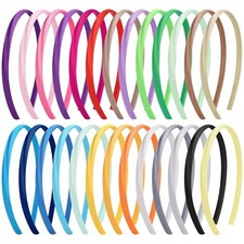 26 Pcs Satin Headbands for Girls DIY Craft 1 Count Pack of 26 Multi colors