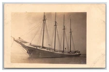 RPPC ~ USS Steam Schooner ~ 4 mast Steamer