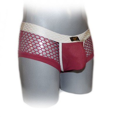 Boxer mit farblich abgesetzter Naht und Netzstoff (M)