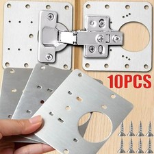12 Kitchen Cupboard Door Hinge Repair Kit Plate and Fixing Screws Cabinet Hinges