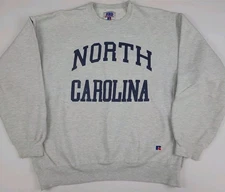 Vintage 90s North Carolina Russell Athletic Pro Cotton Sweatshirt USA Made WORN*