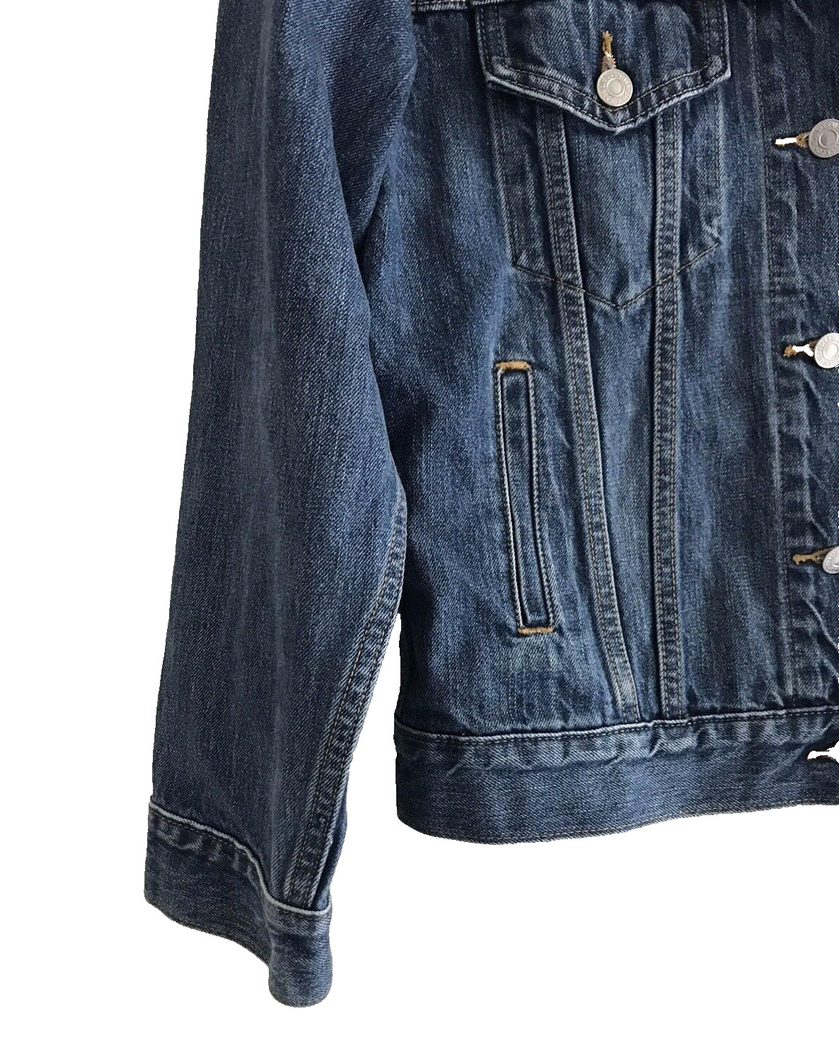 Levis Strauss Patchwork Jean Trucker Jacket Women… - image 6