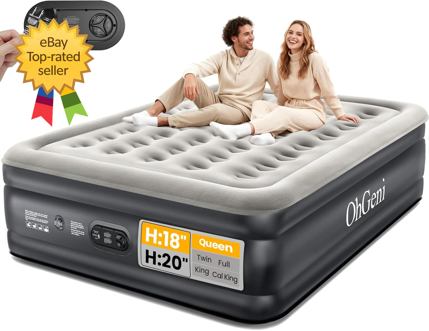 Queen Air Mattress with Built in Pump Inflatable Mattress Bl